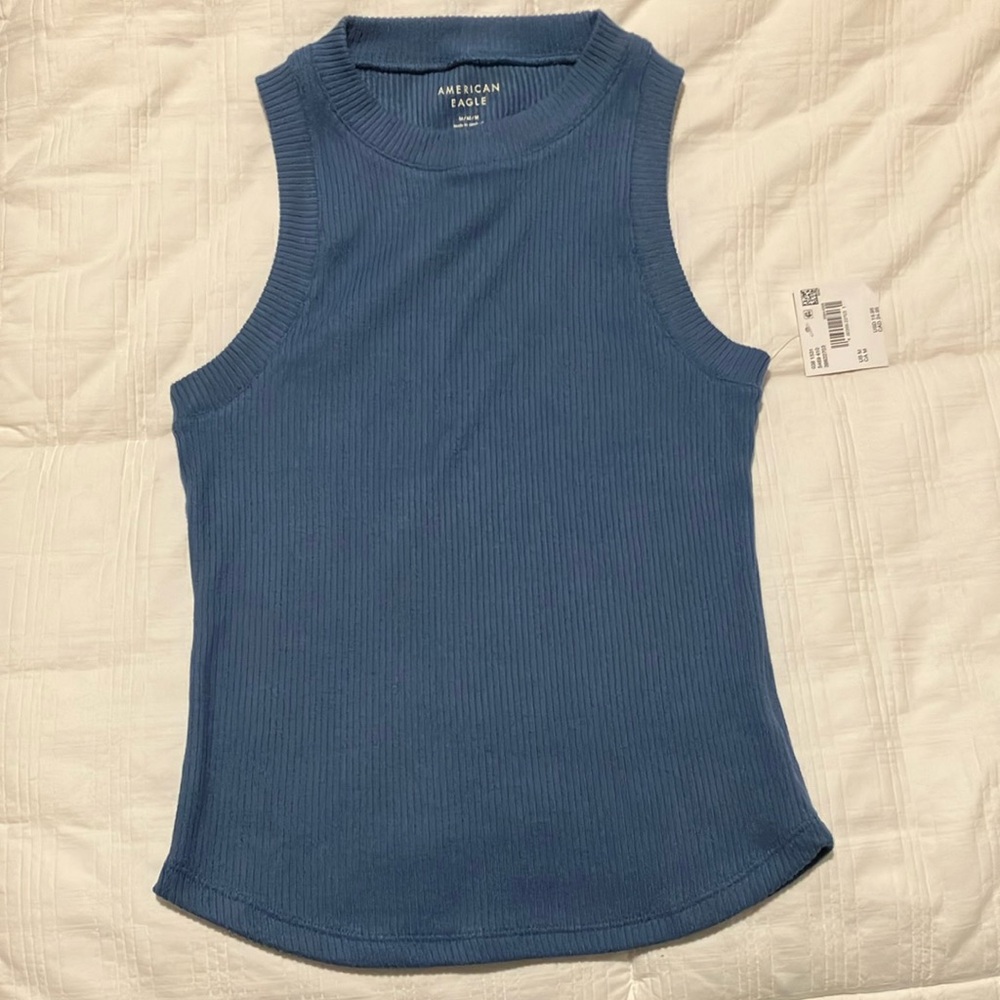 American Eagle Outfitters Blue and Orange Sleeveless Knit Tops - Picture 2 of 4
